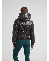 JACK1T Women's Ez Boxed Hooded Cropped Puffer Coat