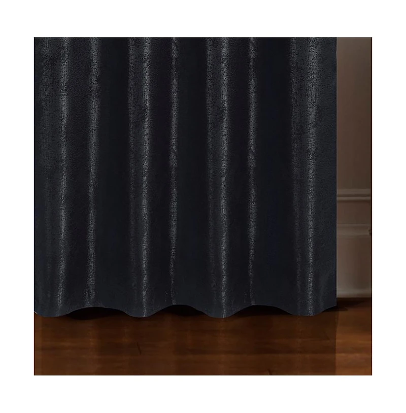 Olivia Gray Roxy Two Tone Jacquard Grommet Single Panel - 54x84", Black