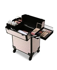 Byootique Cosmetology Case on Wheels Cosmetic Trolley Travel Art Deco Tyrian