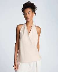 Kenneth Cole Women's Satin Crossover Halter Blouse