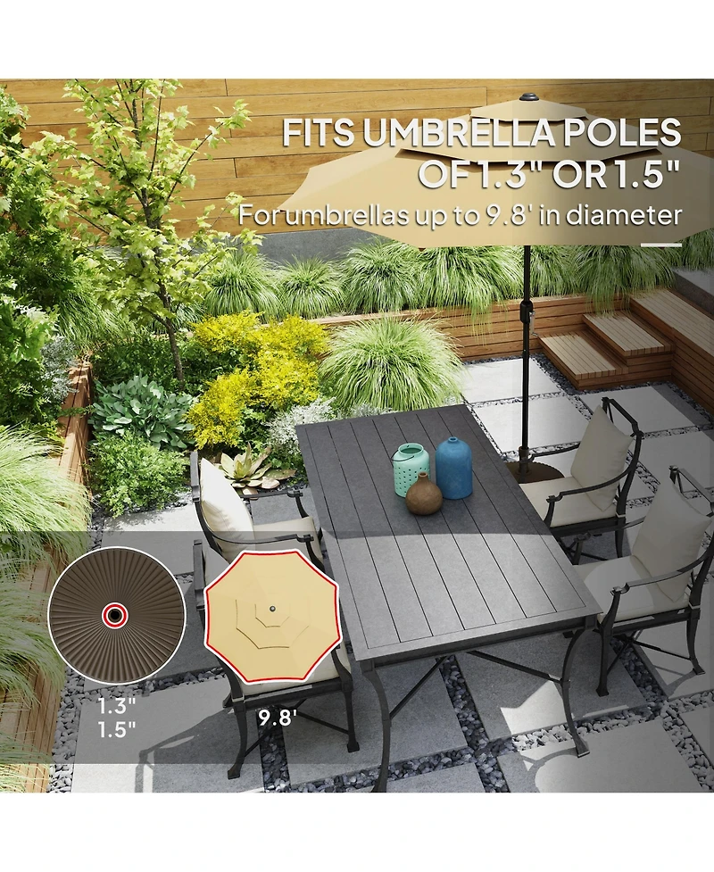 Outsunny Round Patio Umbrella Base Umbrella Sd, /Water Filled,