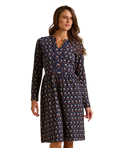 Brakeburn Women's Rowan Long Sleeve V-Neck Midi Dress