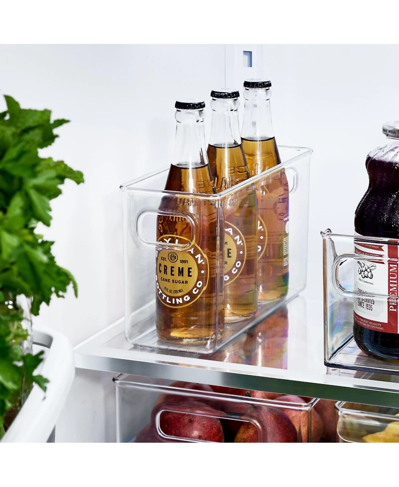 iDesign Set of 2 Pantry Storage Bins with Handles - Clear
