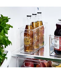 iDesign Set of 2 Pantry Storage Bins with Handles - Clear
