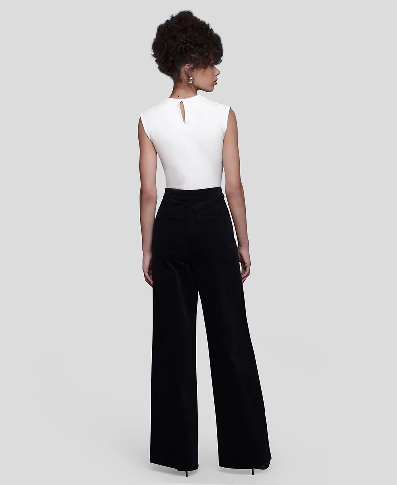 Avec Les Filles Women's Double-Zipper Wide-Leg Pants