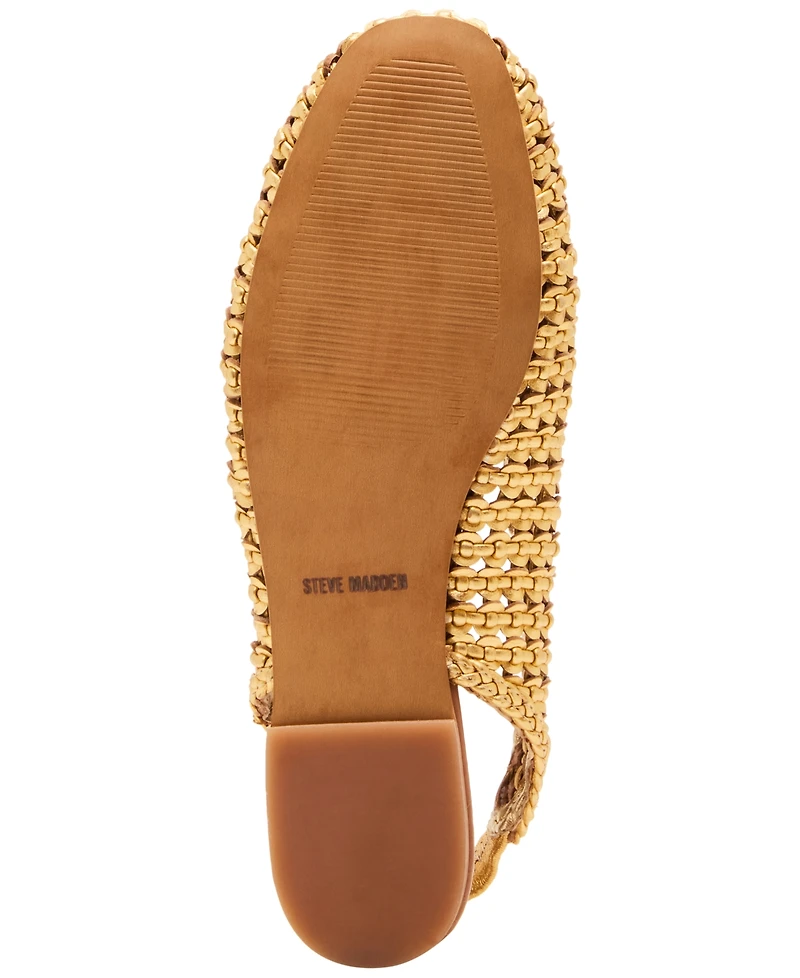Steve Madden Women's Rumi Woven Slingback Raffia Flats