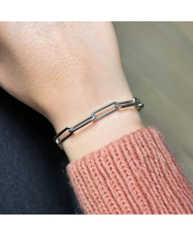 The Lovery Extra Large Paperclip Bracelet 14K White Gold