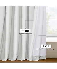 Half Price Drapes Primary White Grommet Signature Velvet Blackout Curtain