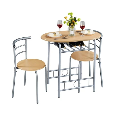 Yaheetech, 3-Piece Set, Metal Frame, Compact Dining Table with 2 Chairs