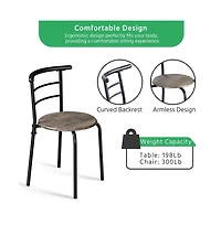 Yaheetech, 3-Piece Set, Metal Frame, Compact Dining Table with 2 Chairs