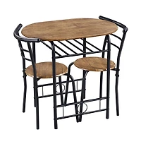 Yaheetech, 3-Piece Set, Metal Frame, Compact Dining Table with 2 Chairs