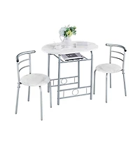 Yaheetech, 3-Piece Set, Metal Frame, Compact Dining Table with 2 Chairs