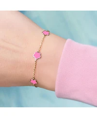The Lovery Bubblegum Pink Flower Bracelet 14K Gold