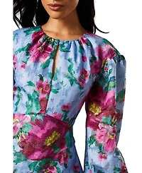 Coast Women's Printed Jacquard Volume Dress