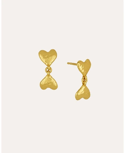 Ottoman Hands Double Heart Drop Studs