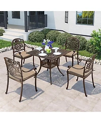 Stackable Aluminum Outdoor Dining Armchairs Set of 2
