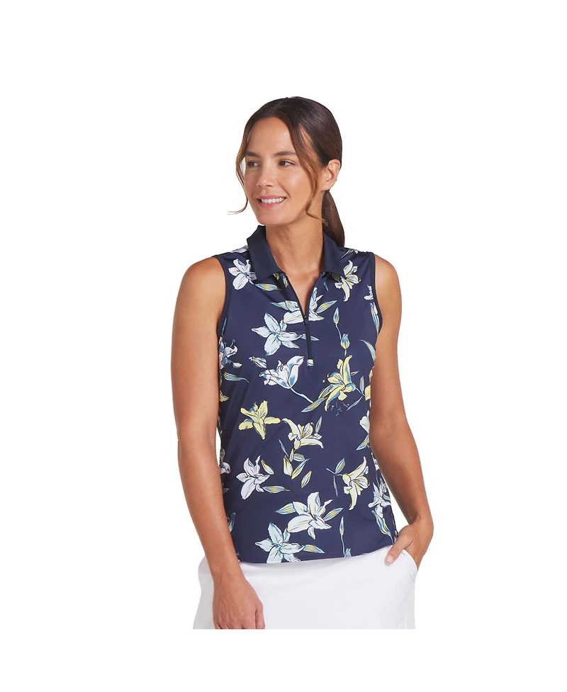 Puma Golf Mattr Lily Floral Womens Sleeveless Golf Polo