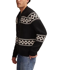Lucky Brand Men's Bull Zip Long Sleeves Cardigan Sweater
