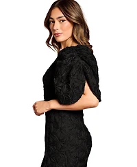 Coast Women's Floral Pleated Sleeve Pencil Dress