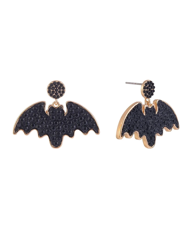 Hallmark Black Stone Bat Earrings