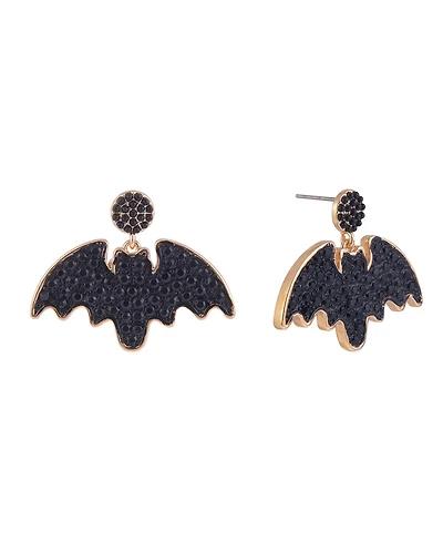 Hallmark Black Stone Bat Earrings