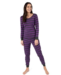 Leveret Women's Two Piece Cotton Striped Holiday Pajamas