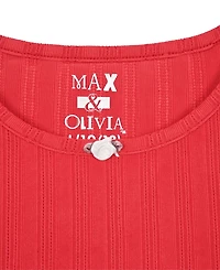 Max & Olivia Little and Big Girls 3-Piece Pointelle Plaid Print Pajama Set