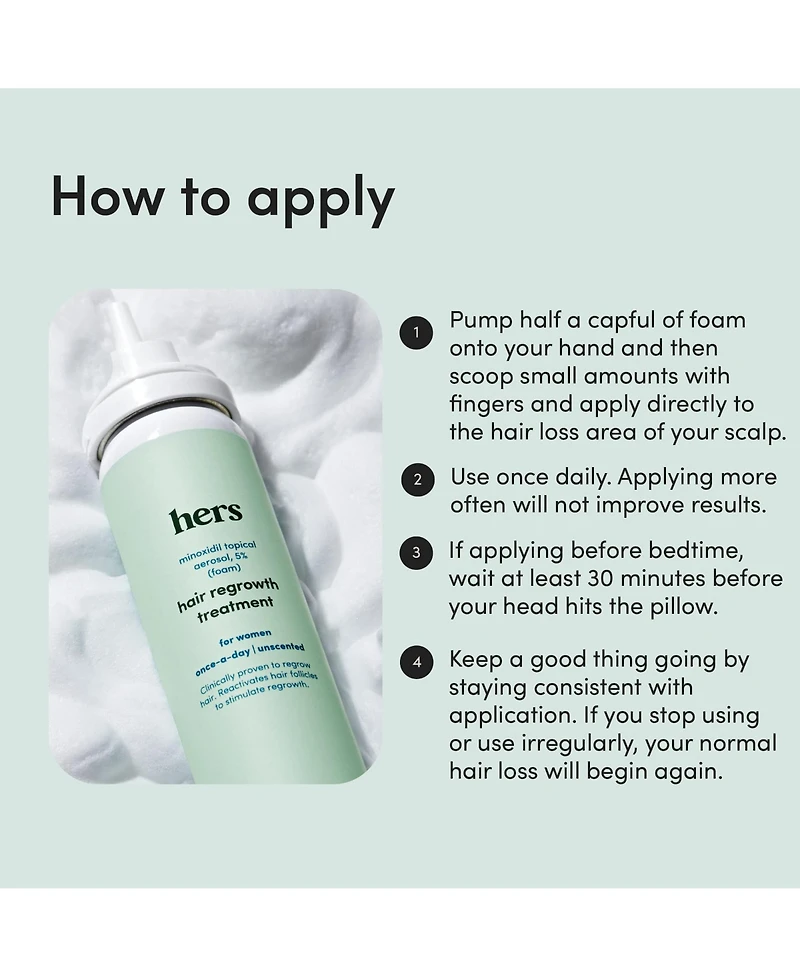 Hers Hair Regrowth Treatment Minoxidil 5% Topical Foam