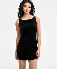 Bar Iii Women's Boat-Neck Velvet Mini Dress, Macy's Exclusive