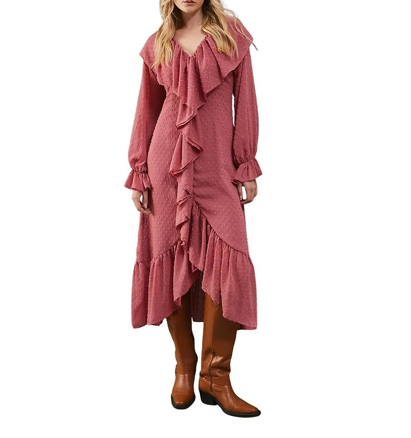 Warehouse Women's Dobby Chiffon Midi Dress