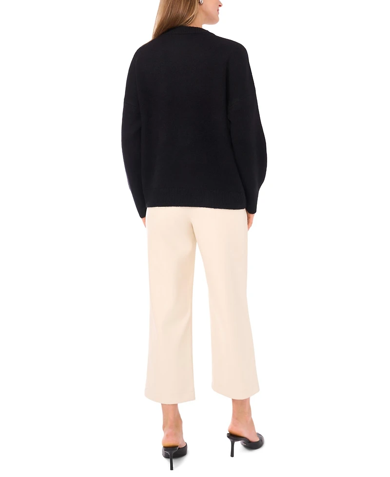 Vince Camuto Women's Flower Motif Crewneck Sweater