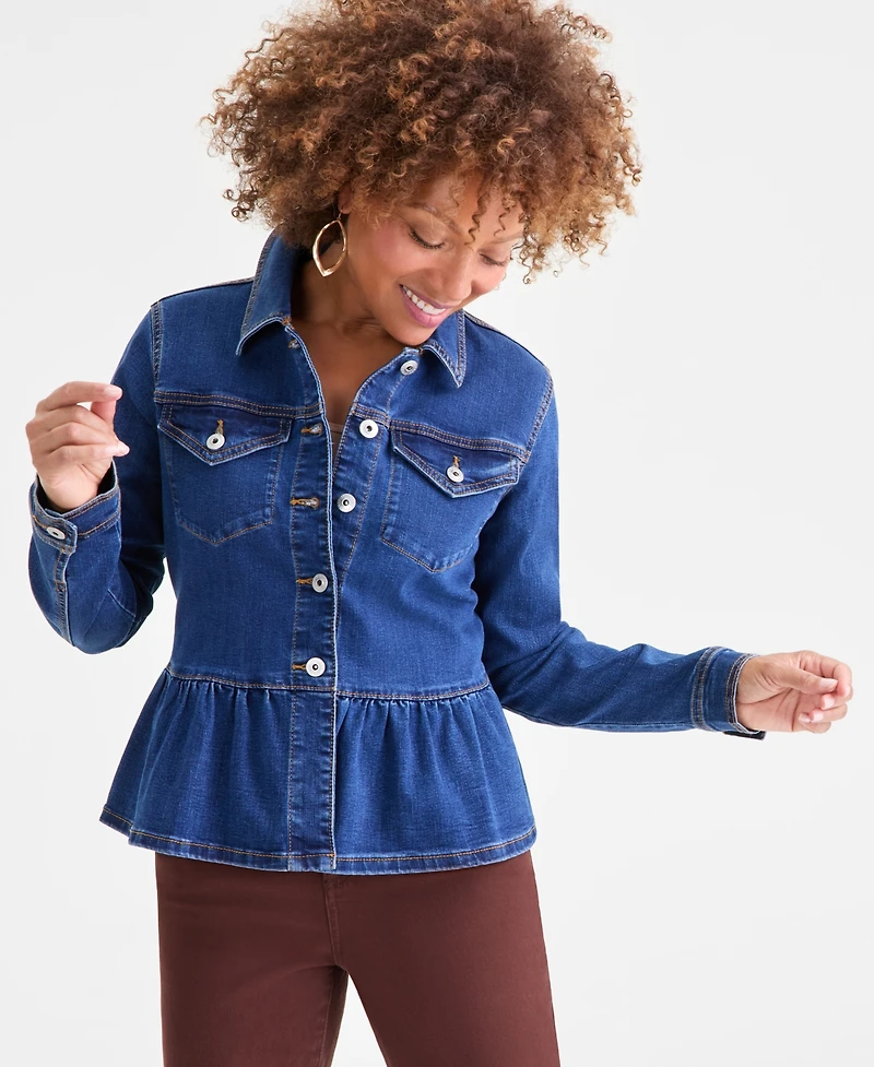 Style & Co Women's Peplum Denim Jacket, Macy's Exclusive