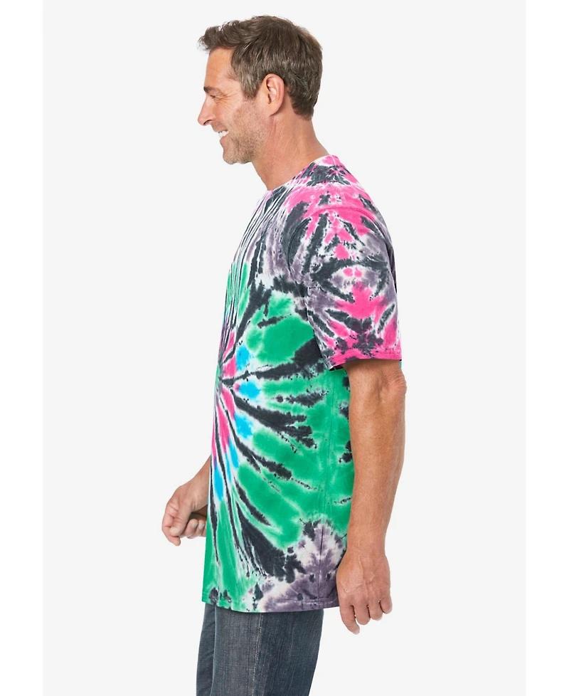 KingSize Big & Tall Lightweight Tie-Dye Crewneck Tee