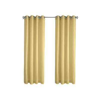 Habitat Harmony Light Filtering Crinkled Texture on Supple Drapeable Flowing Fabric Grommet Curtain Panel 52" x 84" Yellow