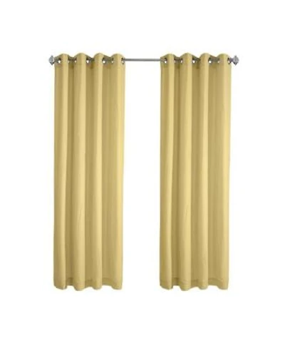 Habitat Harmony Light Filtering Crinkled Texture On Supple Drapeable Flowing Fabric Grommet Curtain Panel 52 X22 X 84 X22 Yellow