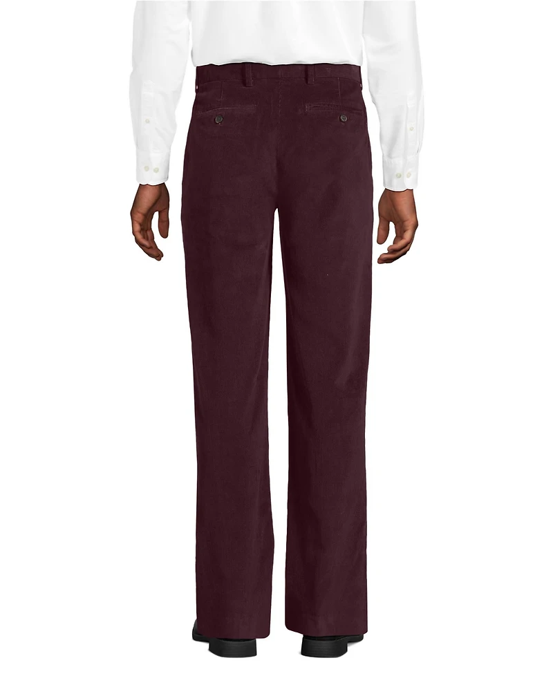 Lands' End Men's Corduroy Comfort Waist Classic Fit Pleated Front Pant