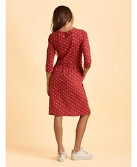 Brakeburn Women's Freya 3/4 Sleeve Embroidered Midi Dress