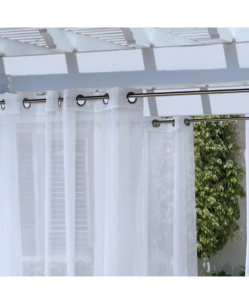 Commonwealth No Seem Curtain Grommet Top Panel 8 Matt Silver Grommets - 50" x 96" - White