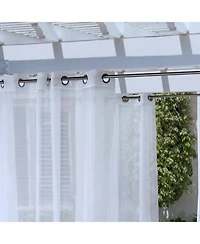 Commonwealth No Seem Curtain Grommet Top Panel 8 Matt Silver Grommets - 50" x 96" - White