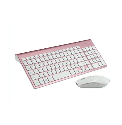 Riso Ultra-Thin Silent Ergonomic Wireless Keyboard and Mouse Combo with Numeric Keys and 2.4G Receiver for Pc and Laptop