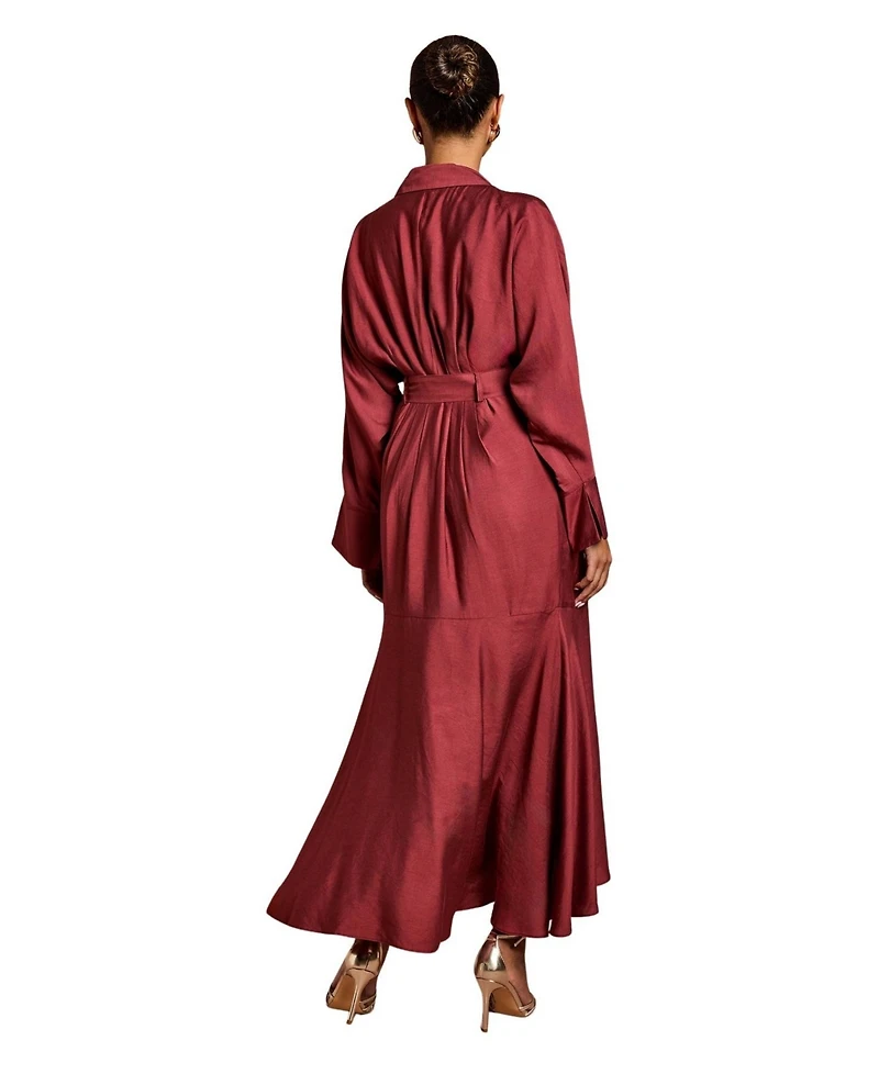 Coast Women's Long Sleeve Wrap Dress With Belt