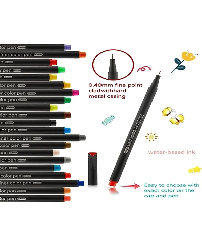 Htutwoo 48 Colors Journal Planner Colored Pens, Fineliner Colored Pens, Fine Tip Drawing Pens for Journaling, Writing Note, Office School Supplies