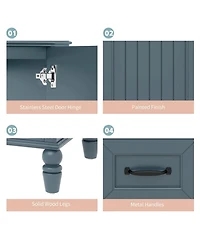 Boyel Living 36" Bathroom Vanity with Sink, Blue Bathroom Cabinet with Drawers, Solid Frame and Mdf Board