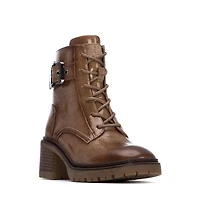Xti Women's Patent Leather Heeled Combat Booties