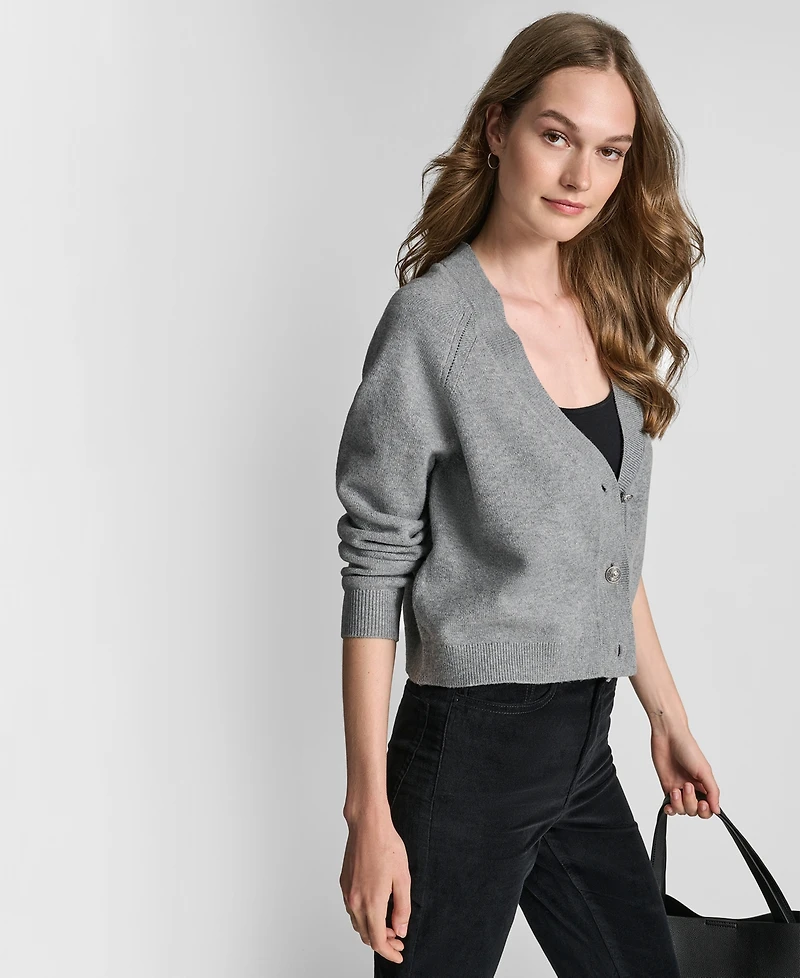Dkny Jeans Women's Fashioned Raglan Long-Sleeve Cardigan Sweater