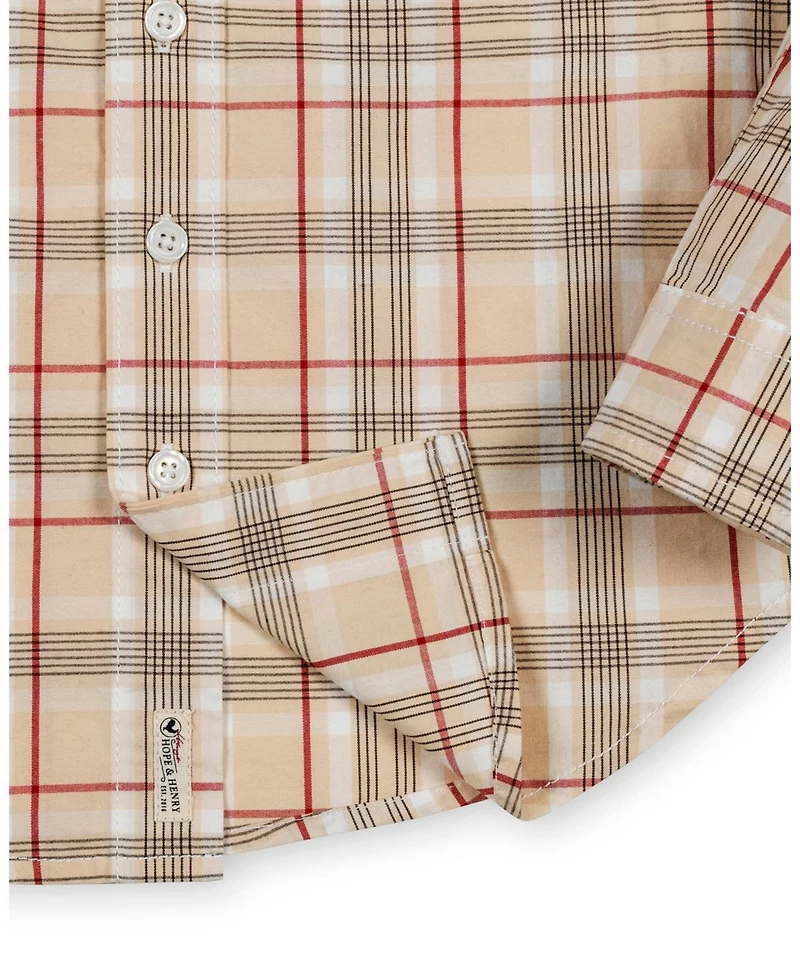 Hope & Henry Little and Big Boys' Organic Long Sleeve Stretch Poplin Shirt