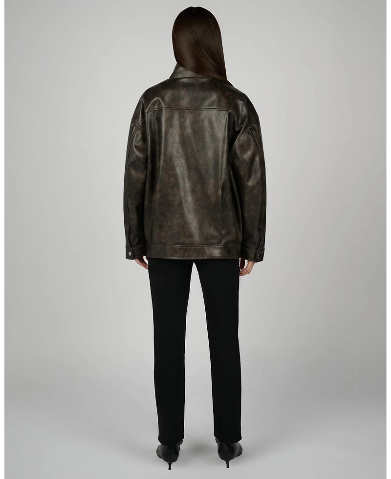 WeWoreWhat Women's 90'S Leather Jacket