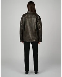 WeWoreWhat Women's 90'S Leather Jacket