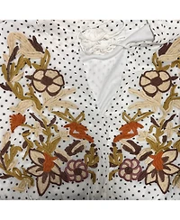 Standards & Practices Plus Printed And Embroidered Long Sleeve Maxi Dress