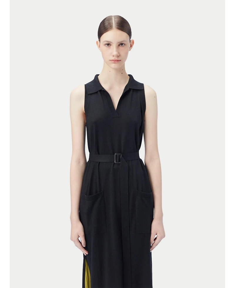 Gobi Cashmere Women's Sleeveless Silk Cashmere Polo Dress